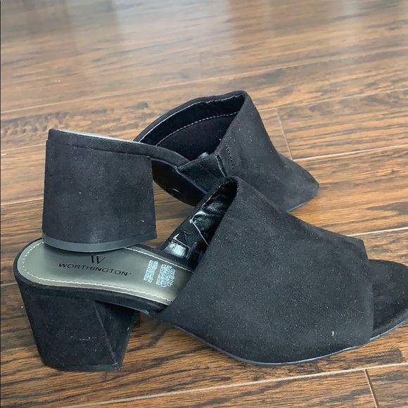 Black Suede Heeled Mules - Picture 2 of 4